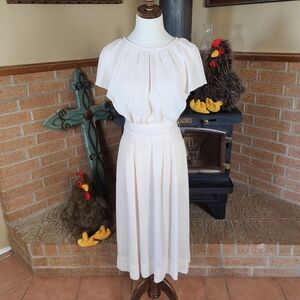 Vintage 70s Henry Lee Ivory Dress Size 8